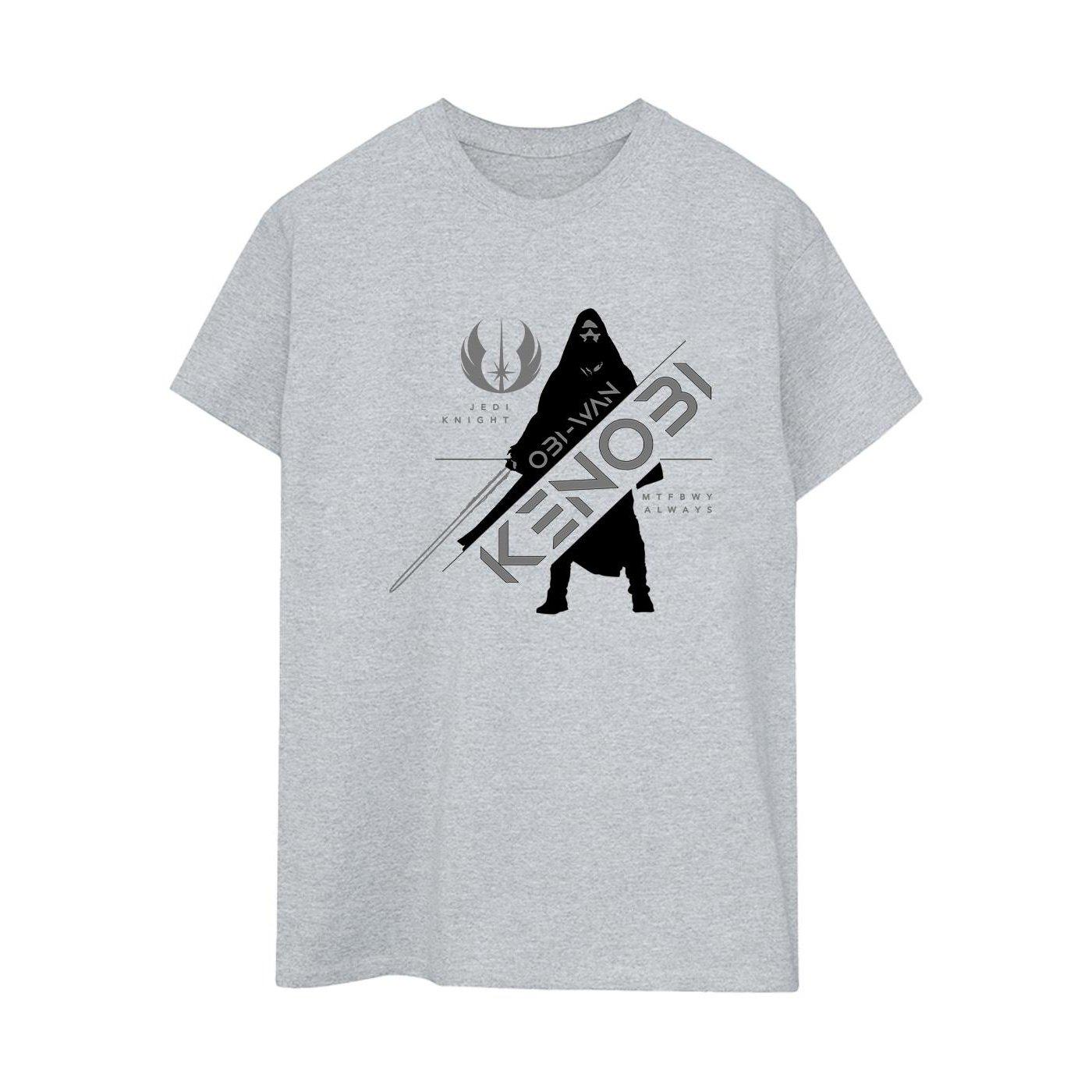 Image of Obiwan Kenobi Jedi Knight Tshirt Damen Grau XL