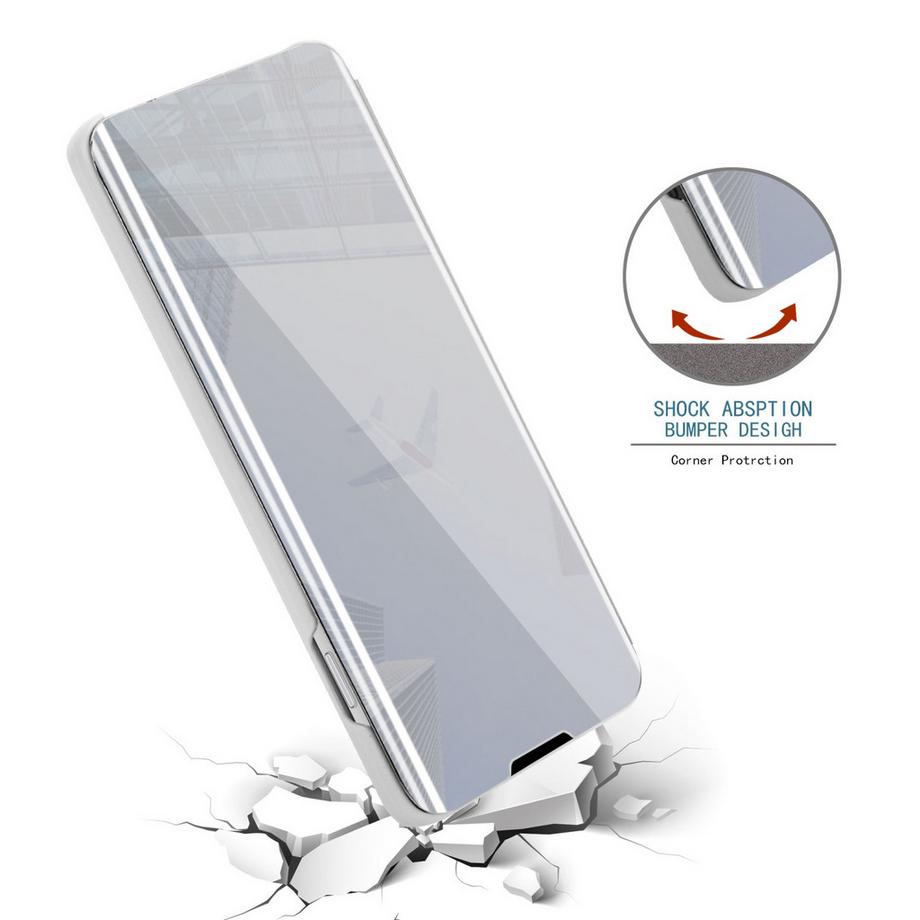 Cadorabo  Housse compatible avec Apple iPhone 14 - Clear View étui de protection miroir avec fonction de support Protection à 360 degrés 