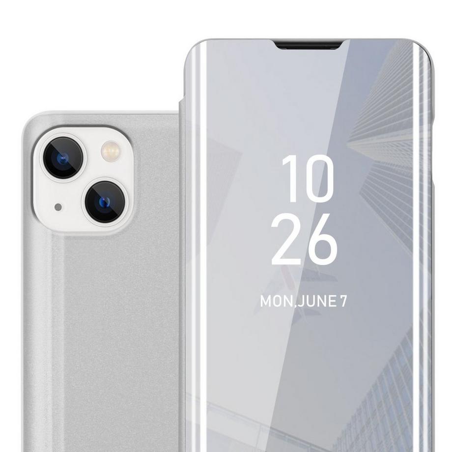 Housse compatible avec Apple iPhone 14 - Clear View étui de protection miroir avec fonction de support Protection à 360 degrés