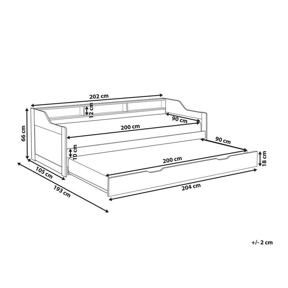 Beliani Ausziehbett aus Kiefernholz  EDERN  