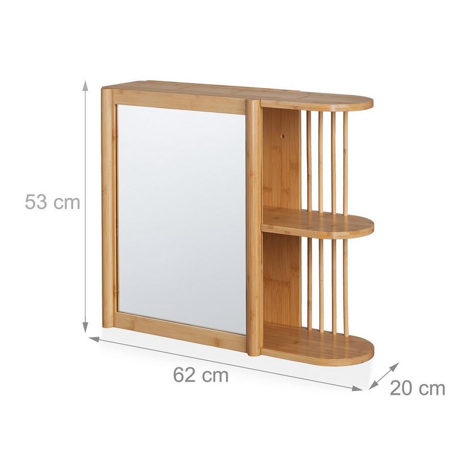 B2X Bambus-Wandregal mit Spiegel  
