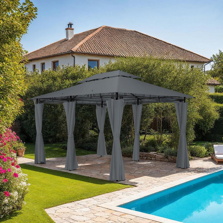 Tectake Gazebo da giardino Emine 4 x 3 m  