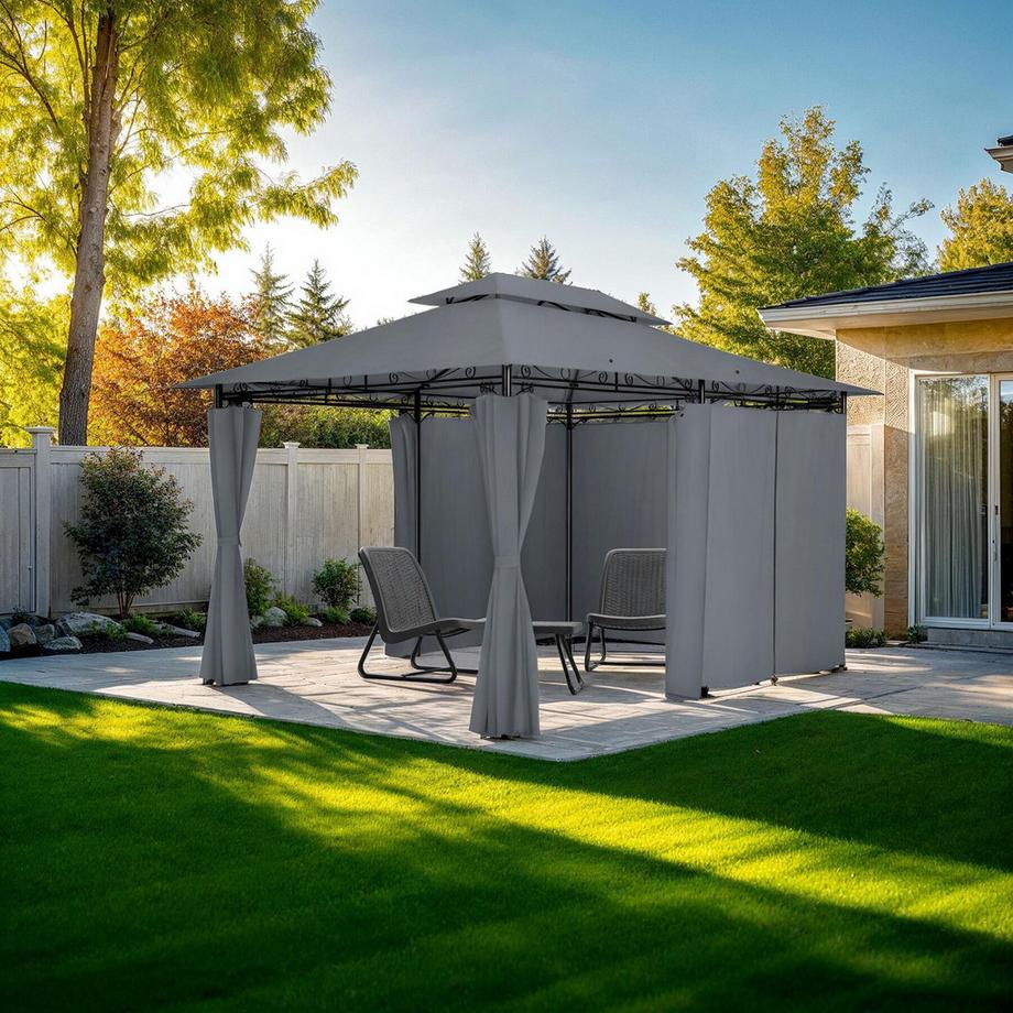 Tectake Gazebo da giardino Emine 4 x 3 m  