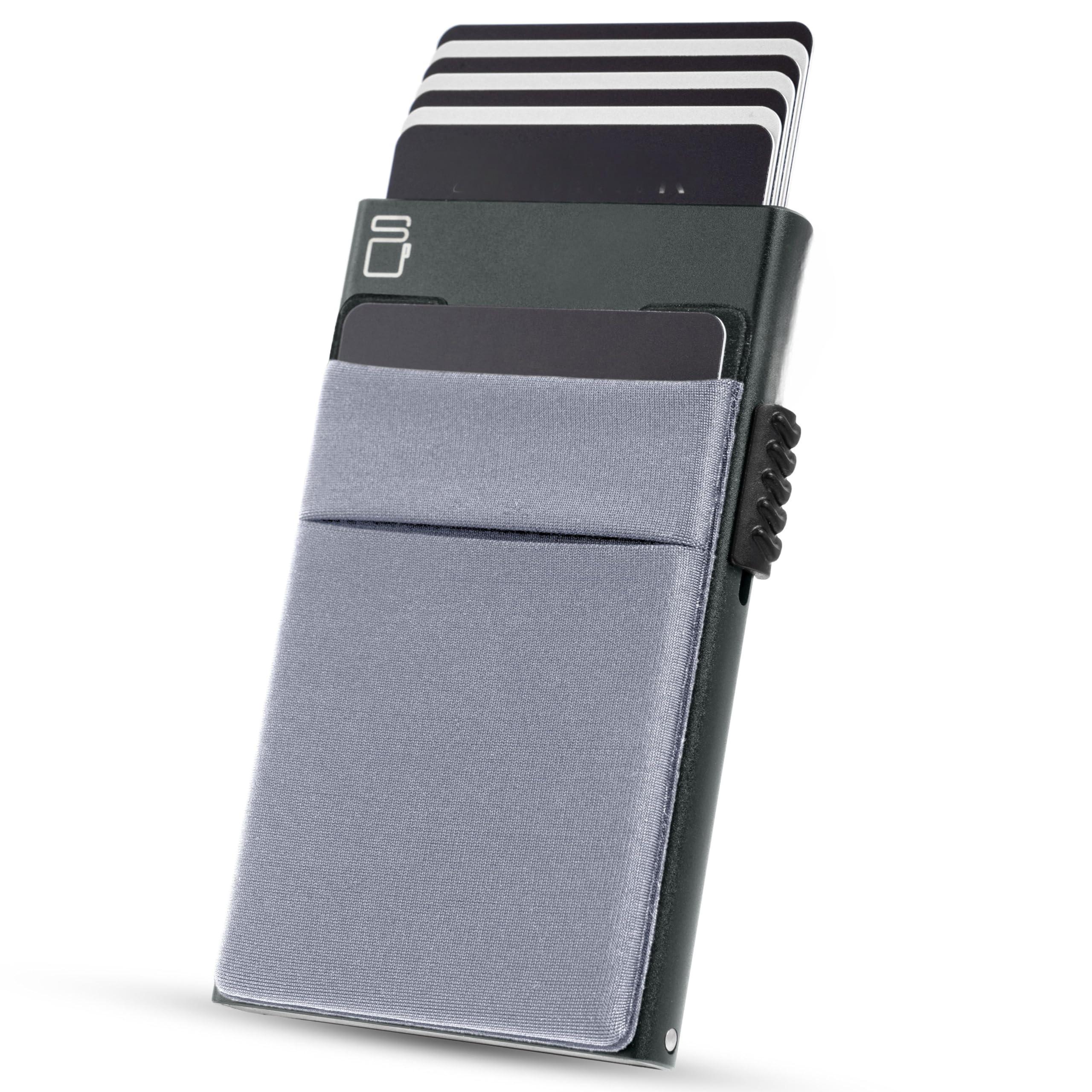 Only-bags.store  Porte-cartes avec pochette à monnaie | Porte-cartes de crédit portefeuille fin | Porte-cartes avec portefeuille RFID | Mini porte-cartes de crédit Moderne en aluminium 