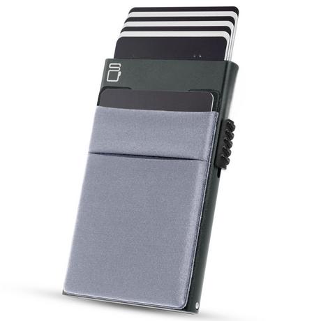 Only-bags.store Porte-cartes Slim Wallet avec compartiment à monnaie RFID Aluminium  