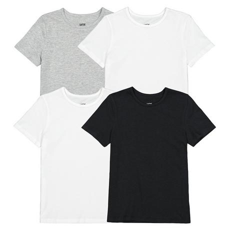 La Redoute Collections  Lot de 4 t-shirts unis en coton 