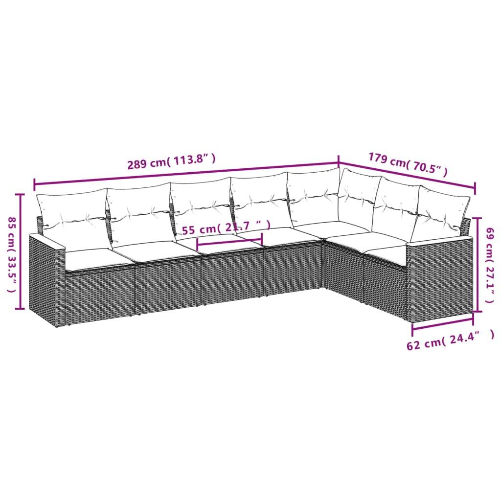 VidaXL set divano da giardino Polirattan  