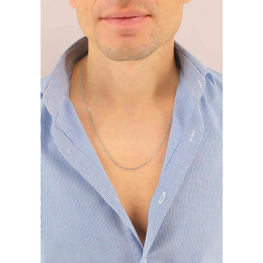 MUAU Schmuck  Collier Anker Weissgold 750, 1.6mm, 42cm 