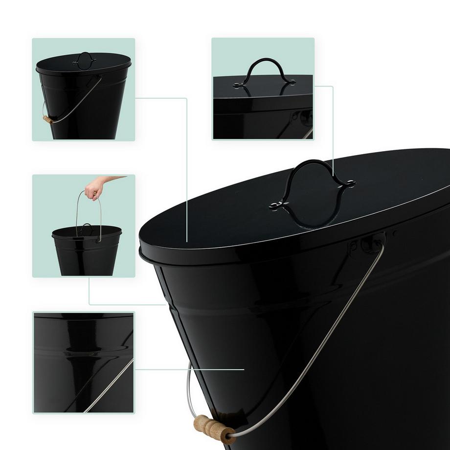 Northix Aschenbecher mit Deckel 18,5 L  