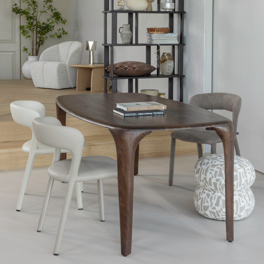 mutoni Tavolo in legno massiccio Fiore mango marrone scuro 190x95  