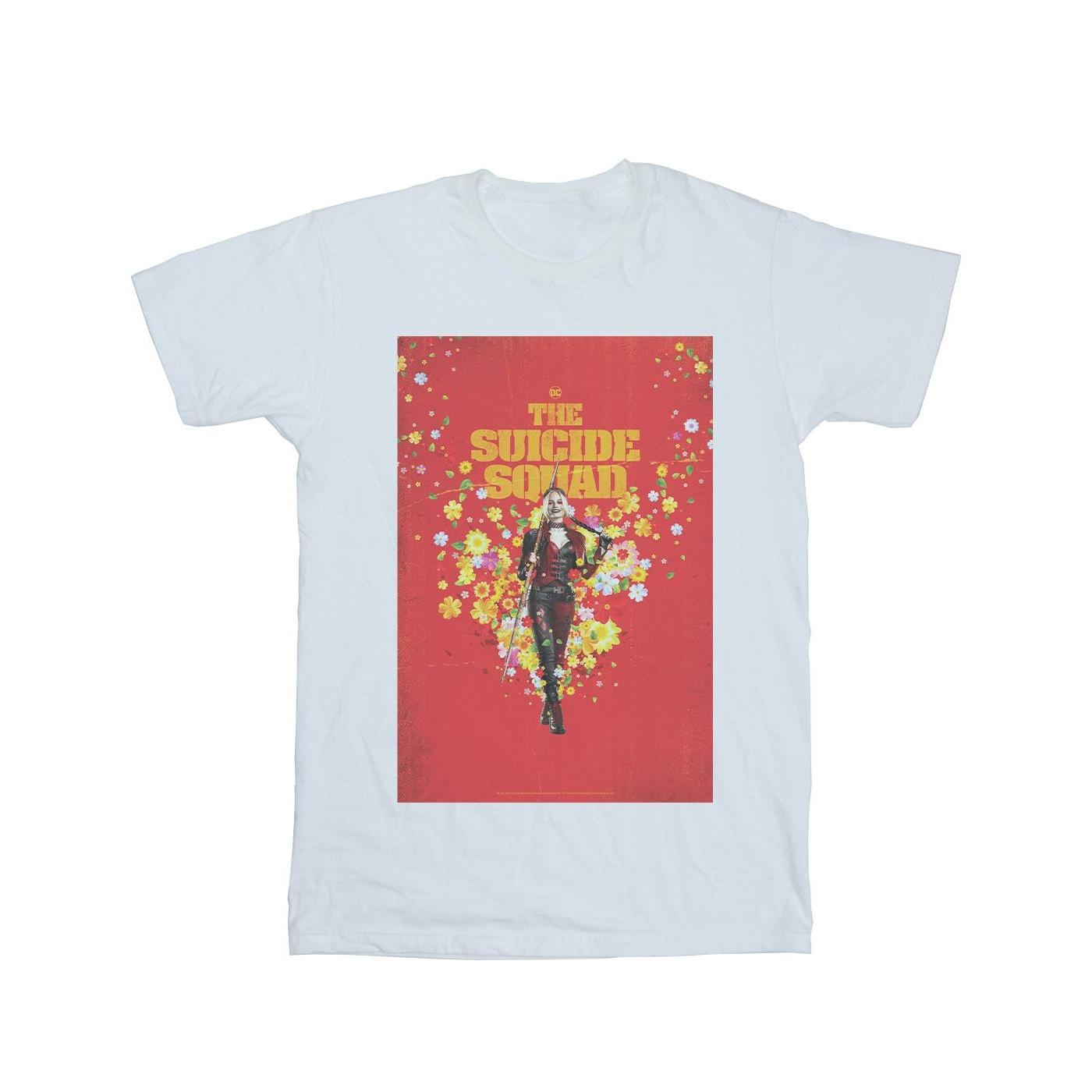 Image of The Suicide Squad Harley Quinn Poster Tshirt Damen Weiss XXL