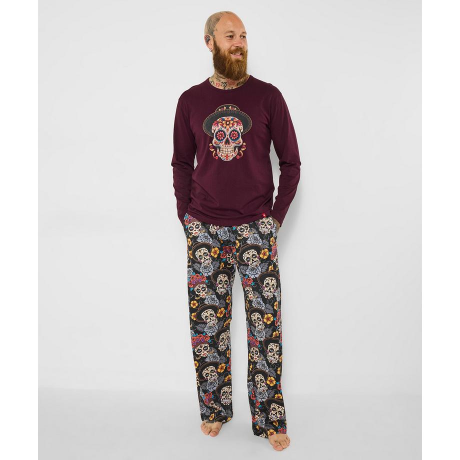Pyjama-Set mit Totenkopf-Print