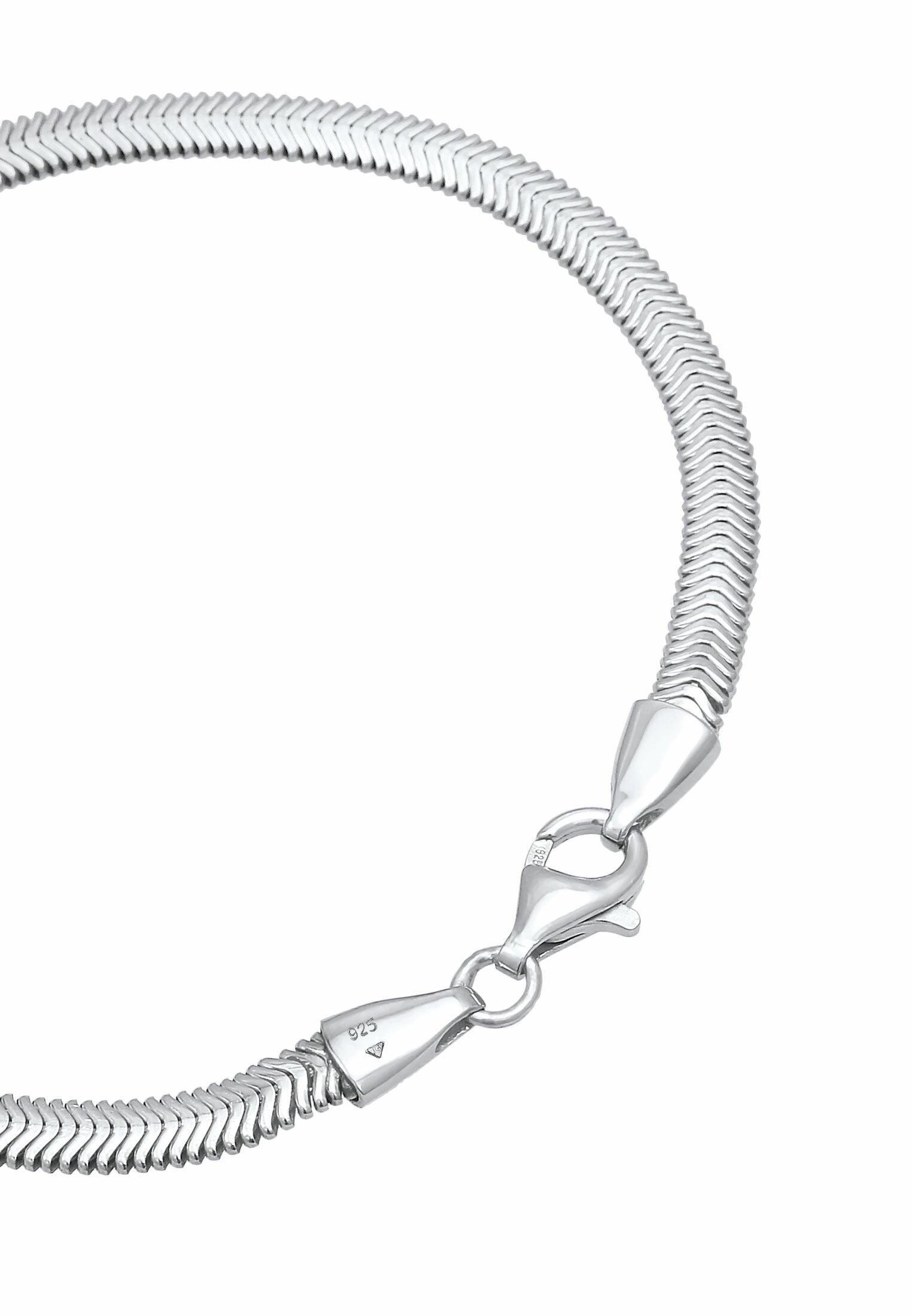 Kuzzoi  Armband Flach Elegant Schlangenkette Fischgräte 925 Silber 