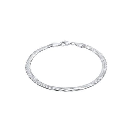 Kuzzoi  Armband Flach Elegant Schlangenkette Fischgräte 925 Silber 