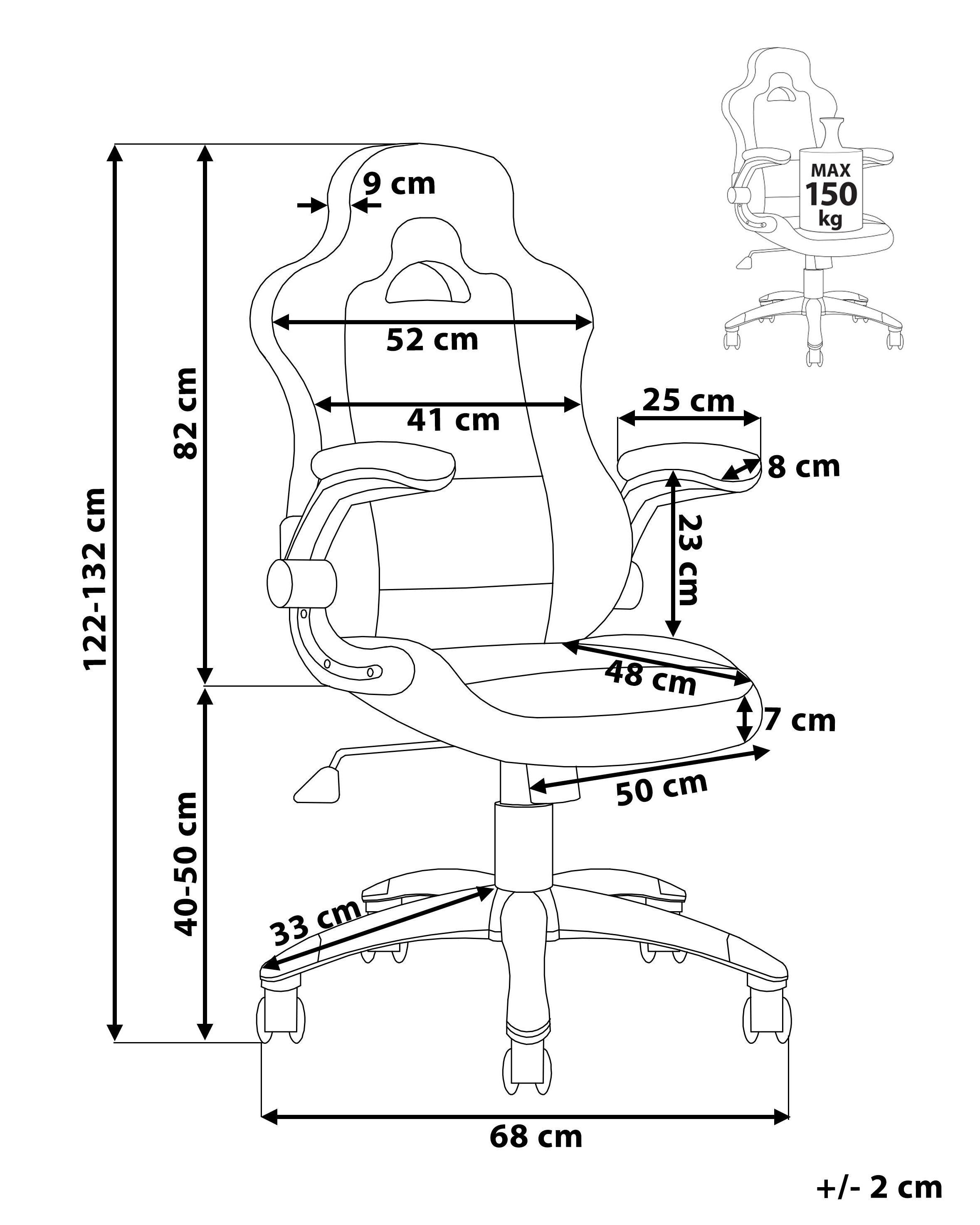 Beliani Fauteuil de bureau en Cuir PU Rétro MASTER  