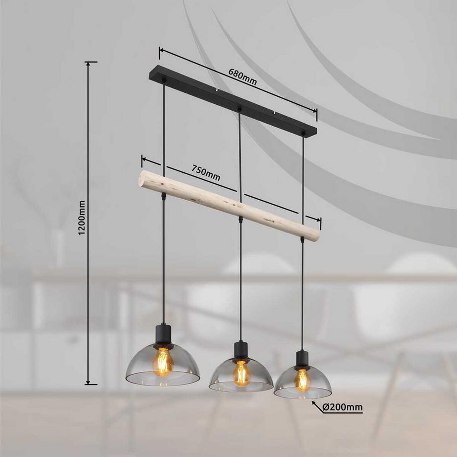 mutoni light Hängeleuchte Lindi 3xE27  