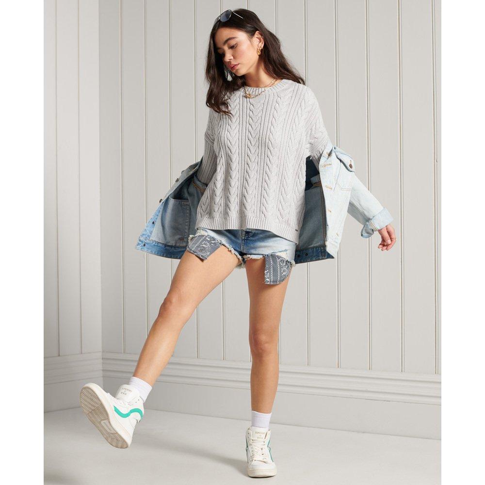 Superdry Maglione a trecce con spalle scese  