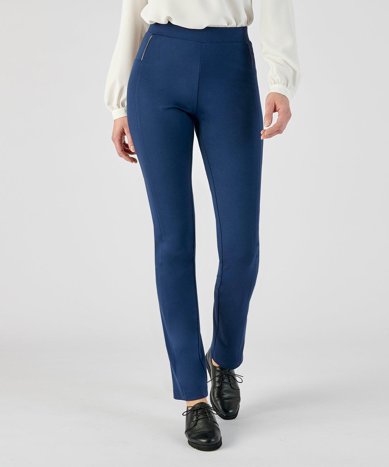 Image of Hose Aus Milanostrick. Damen Blau 36