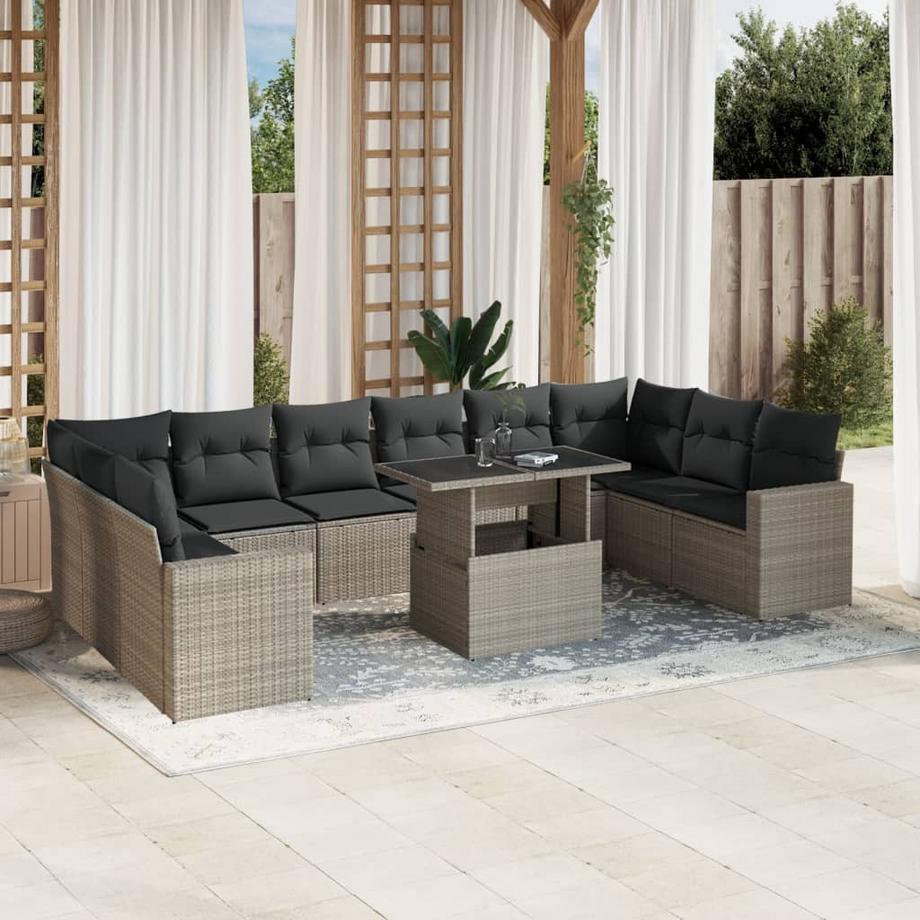 VidaXL set divano da giardino Polirattan  