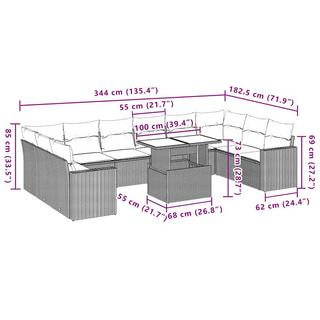 VidaXL Garten sofagarnitur poly-rattan  