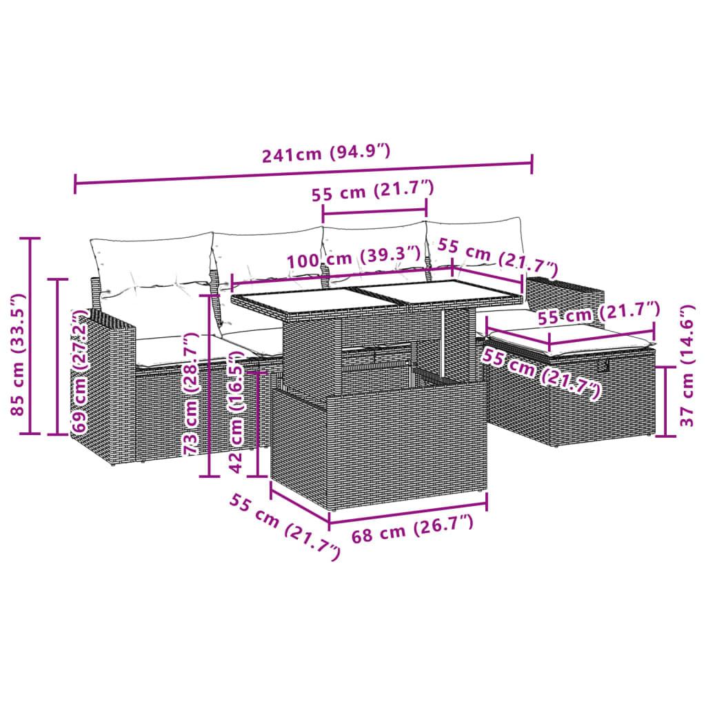 VidaXL Ensemble de canapés de jardin rotin synthétique  