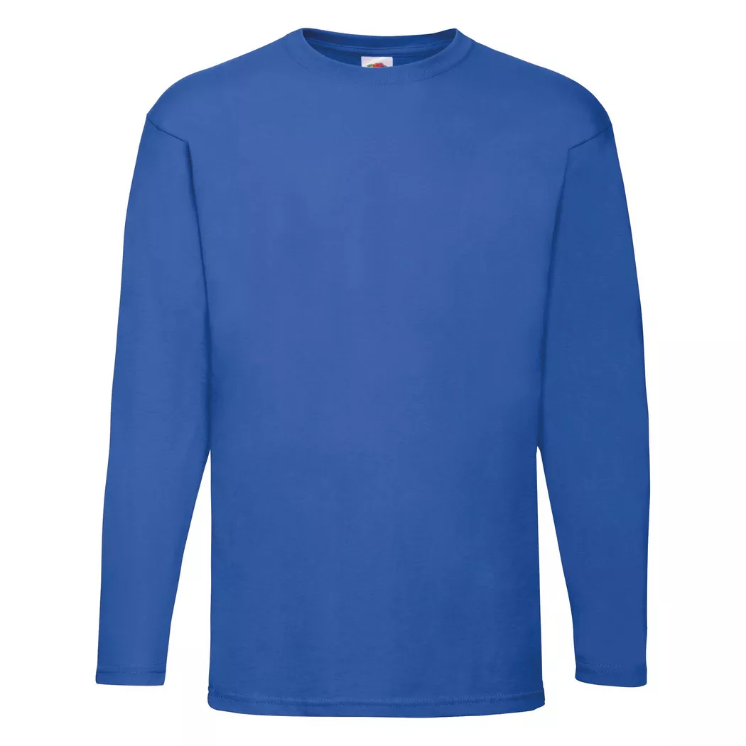 Fruit of the Loom - Langarm TShirt mit Rundhalsausschnitt, für Herren, Königsblau, Größe M