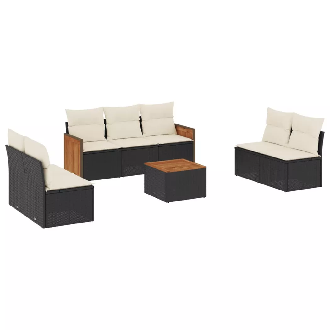 VidaXL - Garten sofagarnitur poly-rattan, One Size, Schwarz