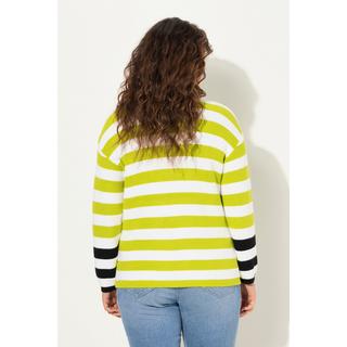 Ulla Popken  Pullover, Ringel, Rundhals, Langarm 