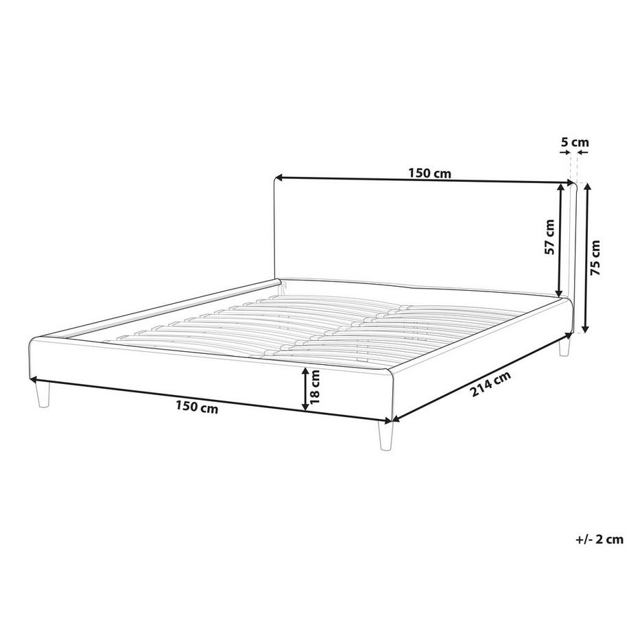 Beliani Bettrahmenbezug aus Samtstoff FITOU  