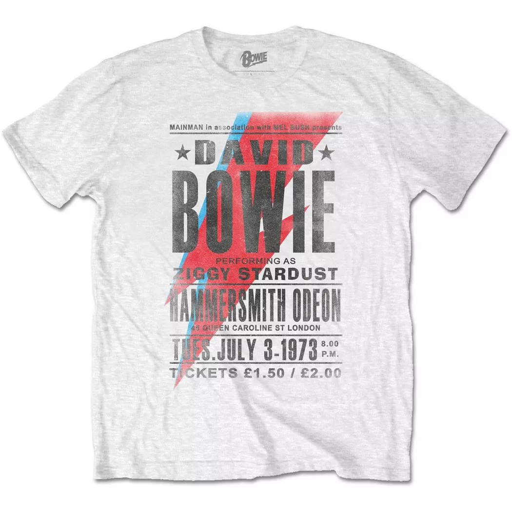 David Bowie - Hammersmith Odeon TShirt, für Damen, Weiss, Größe XL