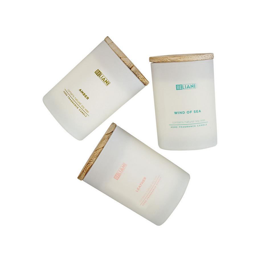 Beliani Lot de 3 bougies parfumées en Cire de soja SIMPLICITY  