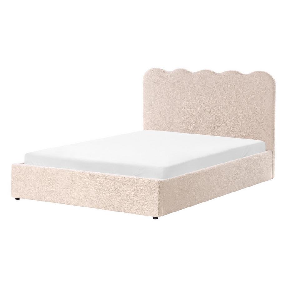 Beliani Bett mit Stauraum aus Bouclé  NANTERRE  