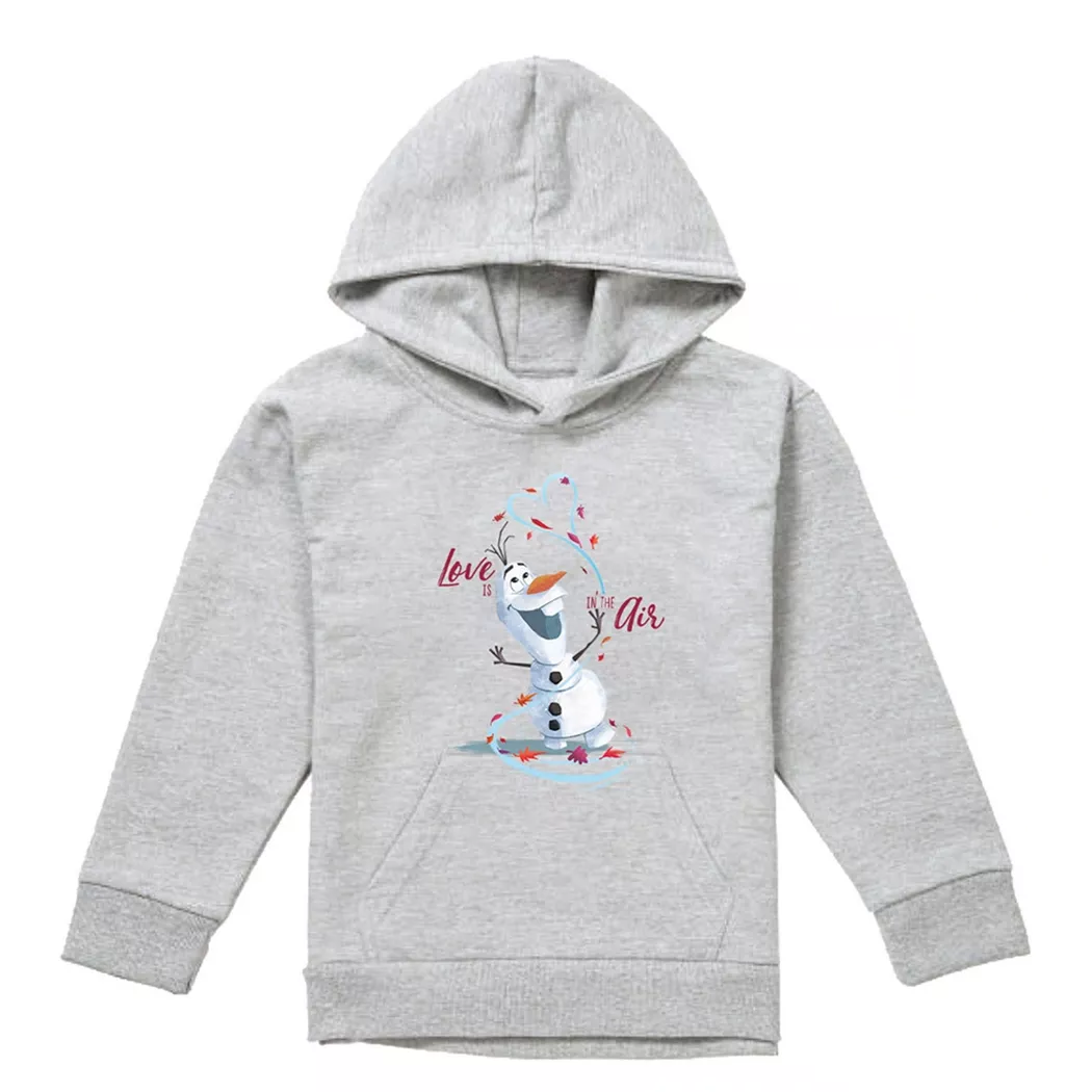 FROZEN - Love Is In The Air Hoodie Zum Überziehen, Meliert, Valentinstag, 140/146, Taubengrau