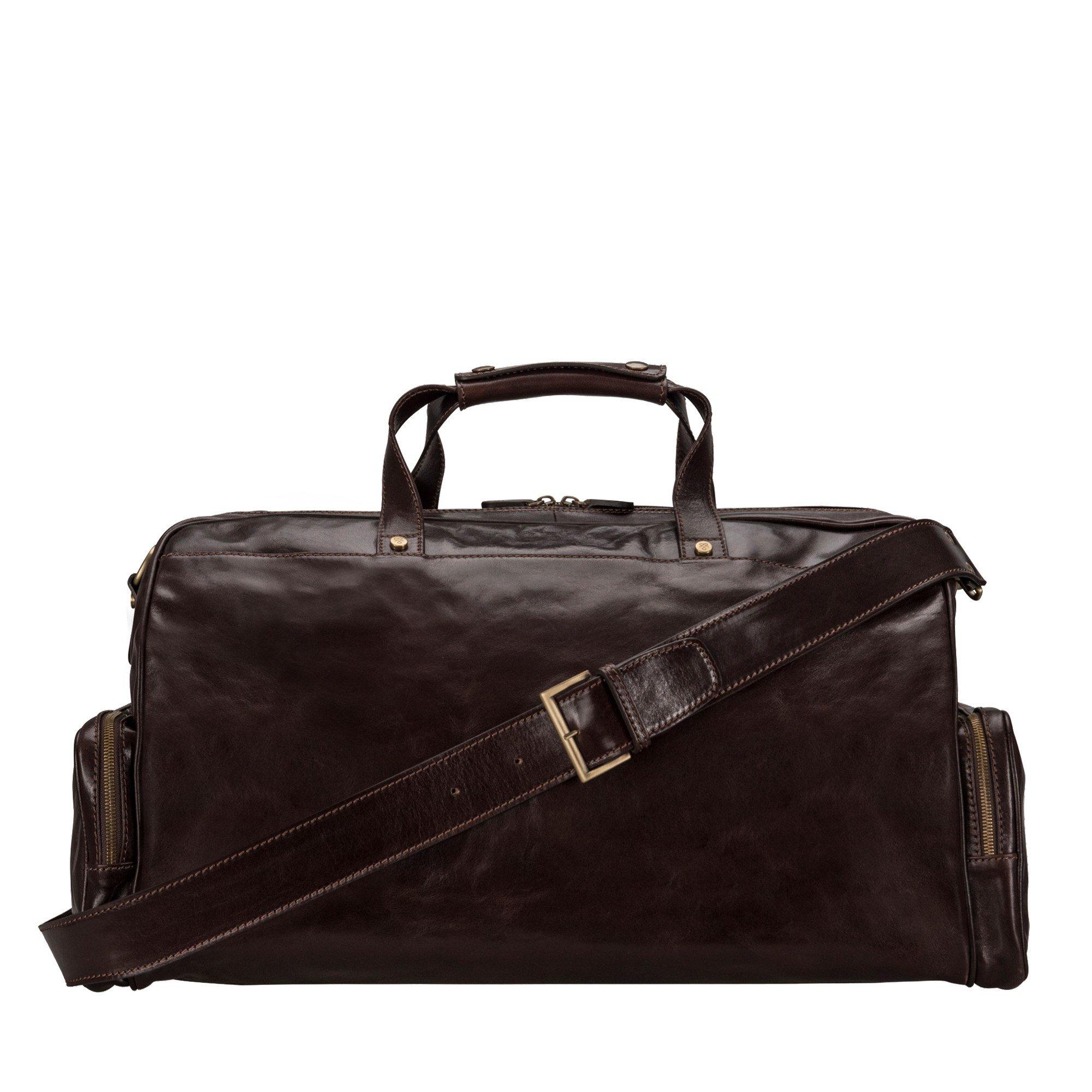 Maxwell Scott  DinoM - Leder Weekender Reisetasche 