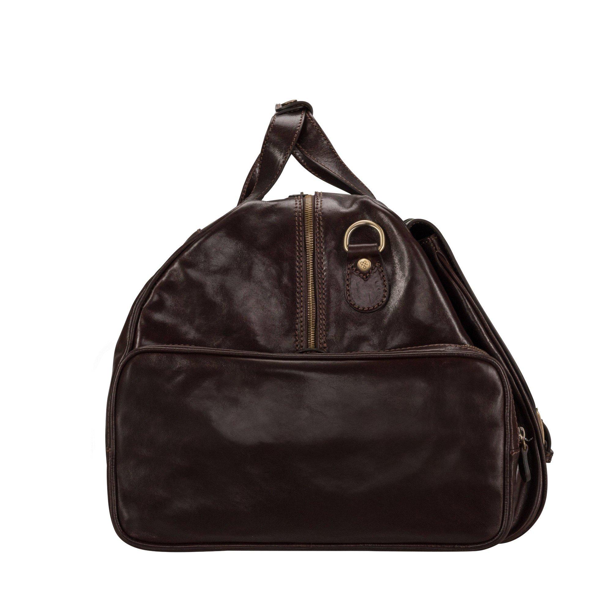 Maxwell Scott  DinoM - Leder Weekender Reisetasche 