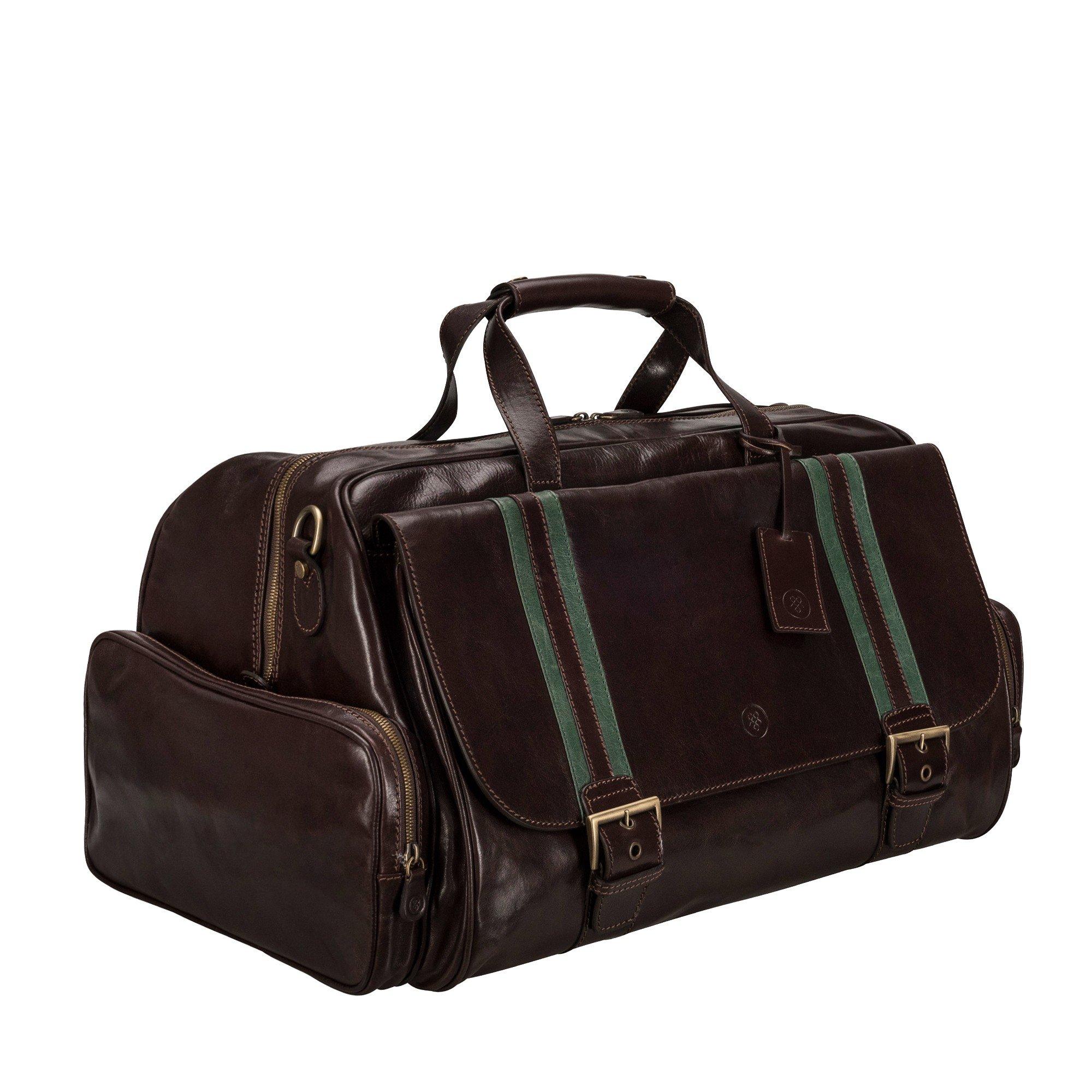 Maxwell Scott  DinoM - Leder Weekender Reisetasche 