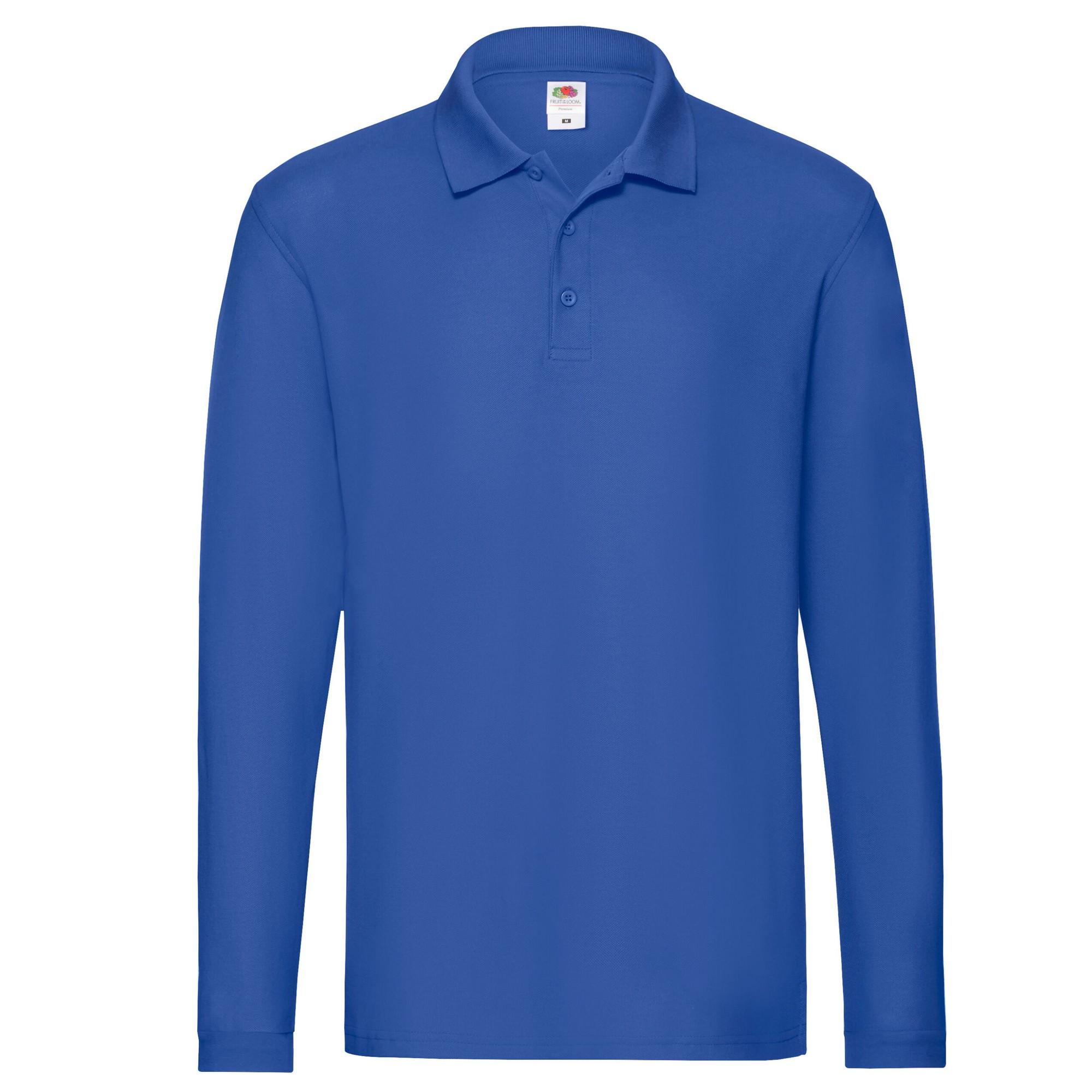 Image of Premium Poloshirt Langärmlig Herren Königsblau XXL