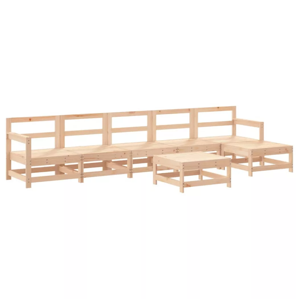 Set Salotto Da Giardino 7 Pz In Legno Massello Di Pino Vidaxl