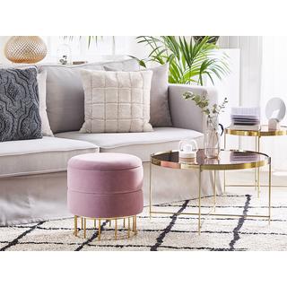 Beliani Pouf en Velours Glamour ELGIN  