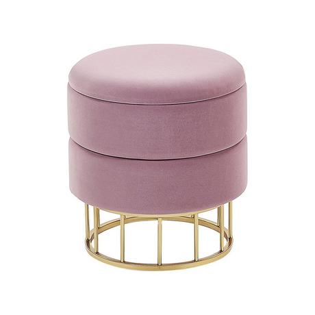 Beliani Pouf en Velours Glamour ELGIN  