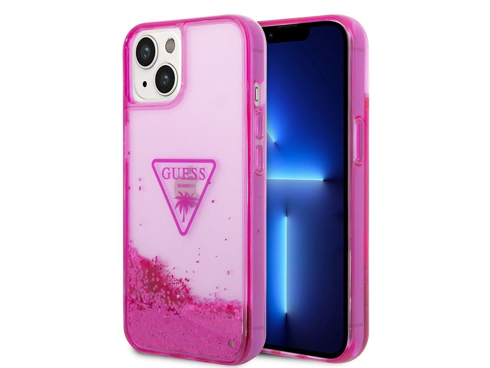 GUESS  Hülle Apple iPhone 14 Plus Glitter Palm 