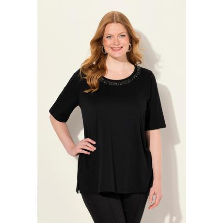 Ulla Popken  T-Shirt, Pima Cotton, A-Linie, Rundhals, Halbarm 