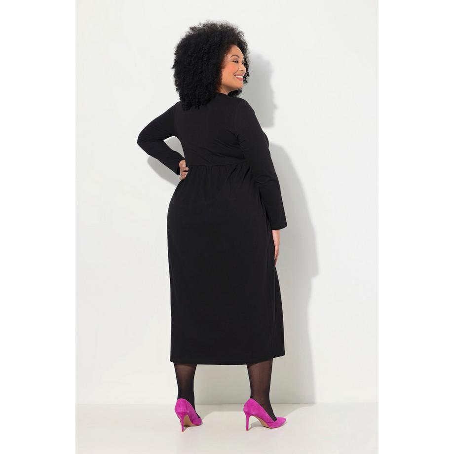 Ulla Popken A-Linie Jersey Tunika-Ausschnitt Langarm Kleid  