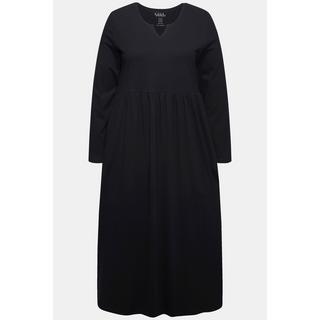 Ulla Popken  Kleid, A-Linie, Jersey, Tunika-Ausschnitt, Langarm 