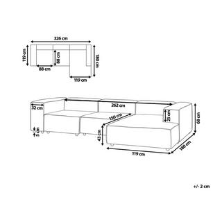 Beliani Canapé d'angle en Lin Scandinave APRICA  