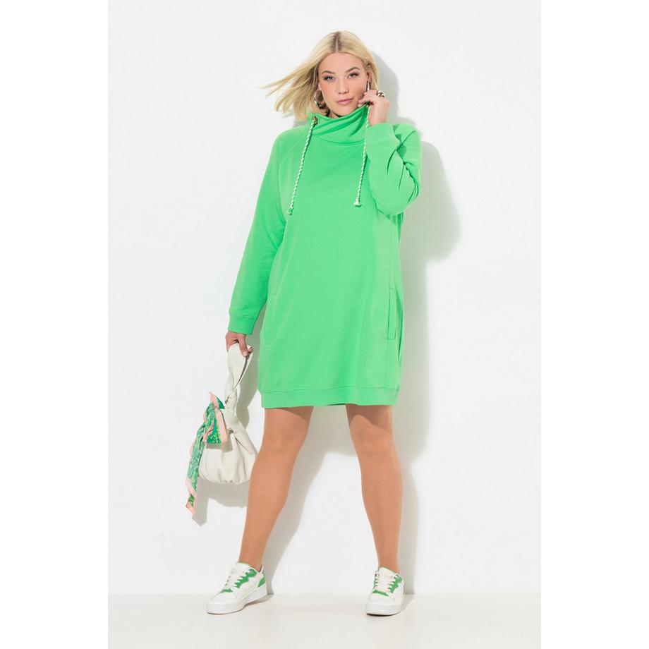 Ulla Popken Robe en Molleton Col Montant Manches Longues avec Poches  