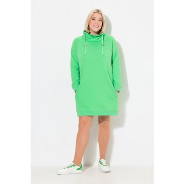 Robe en molleton avec poches, col montant et manches longues