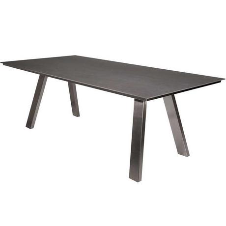 mutoni Table de jardin Monaco pied en A inox - décor céramique sur verre  