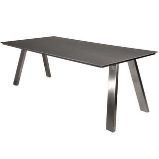 mutoni Table de jardin Monaco pied en A inox - décor céramique sur verre  