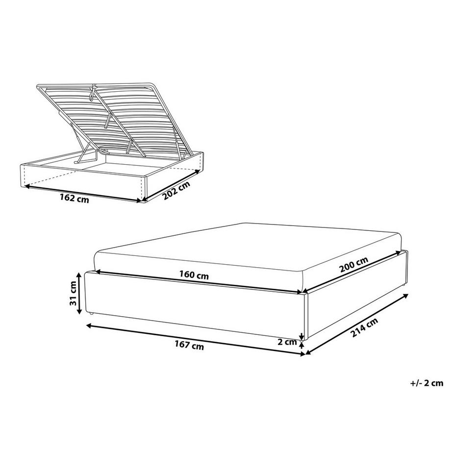Beliani Lit ottoman sans tête de lit en Bouclé  DINAN  